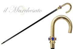 Fantastic curved cane for Men with teardrop crystals