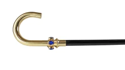Fantastic curved cane for Men with teardrop crystals