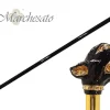 Fantastic Gold Plated Dog - Hand Enamelled - Walking Cane