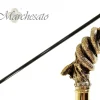 Fantastic Gold Plated Snake Embellished With Crystals - Walking Cane