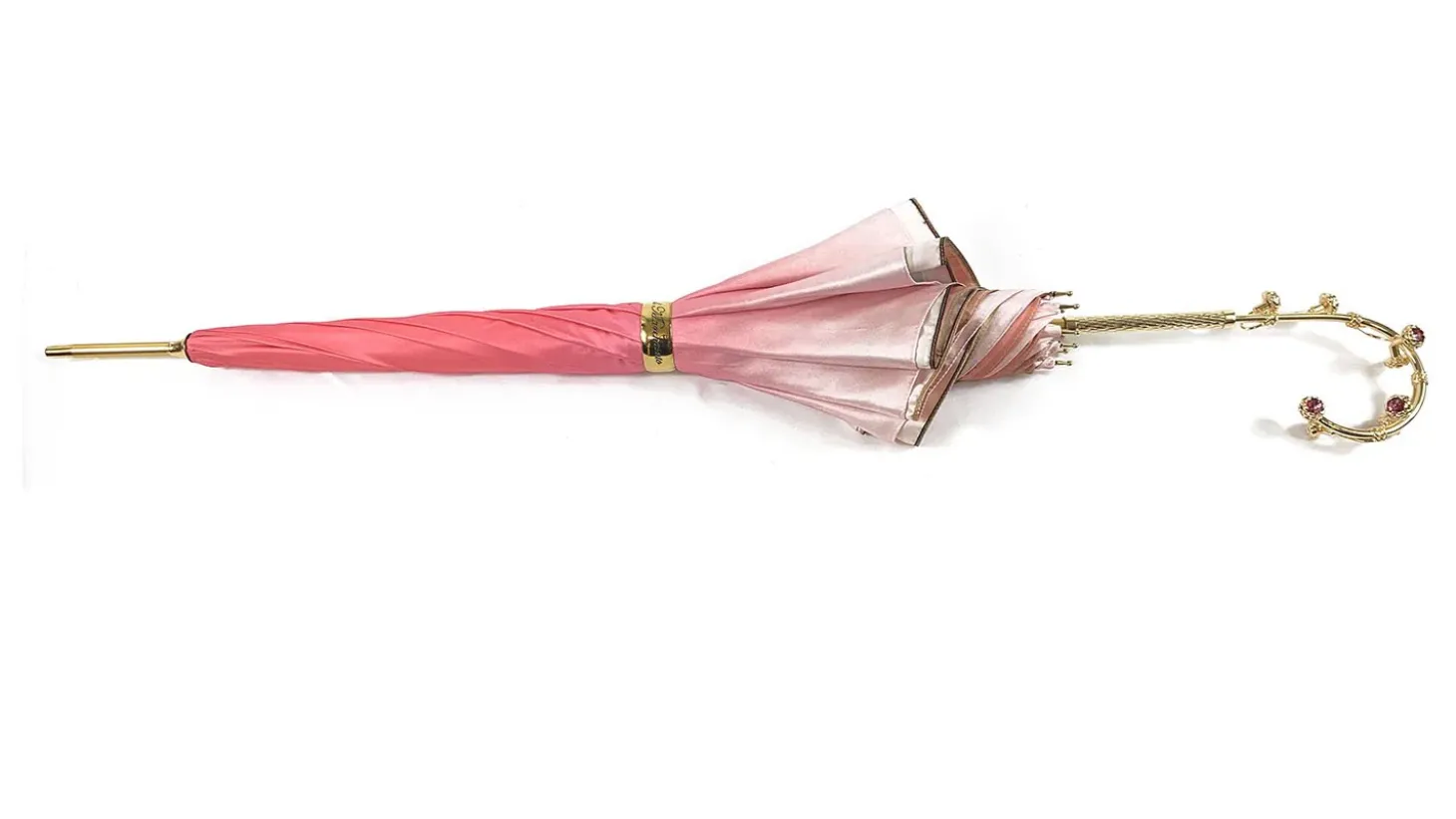 Fantastic light pink umbrella with Special flowered handle