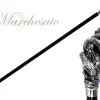 Fantastic silver-plated handle - Snake on branch and sapphire crystals