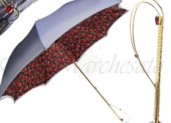 Fashionable Gradient Grey&Flowered Umbrella, Double Cloth Fashionable Italian Umbrella