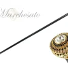 Fine and elegant Walking stick with topaz and black crystals