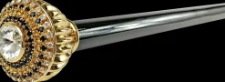 Fine and elegant Walking stick with topaz and black crystals