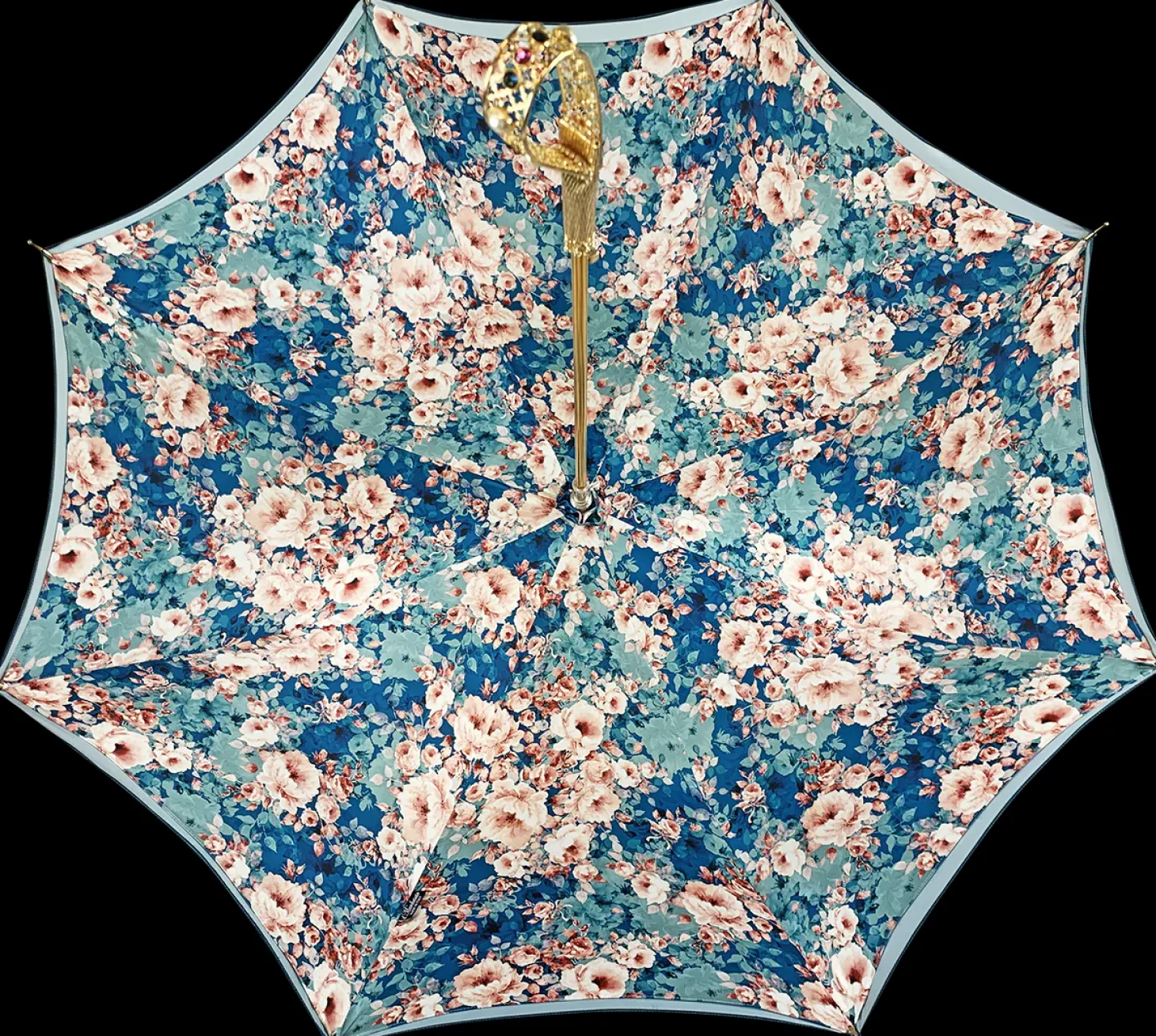 Floral umbrella in refined octane