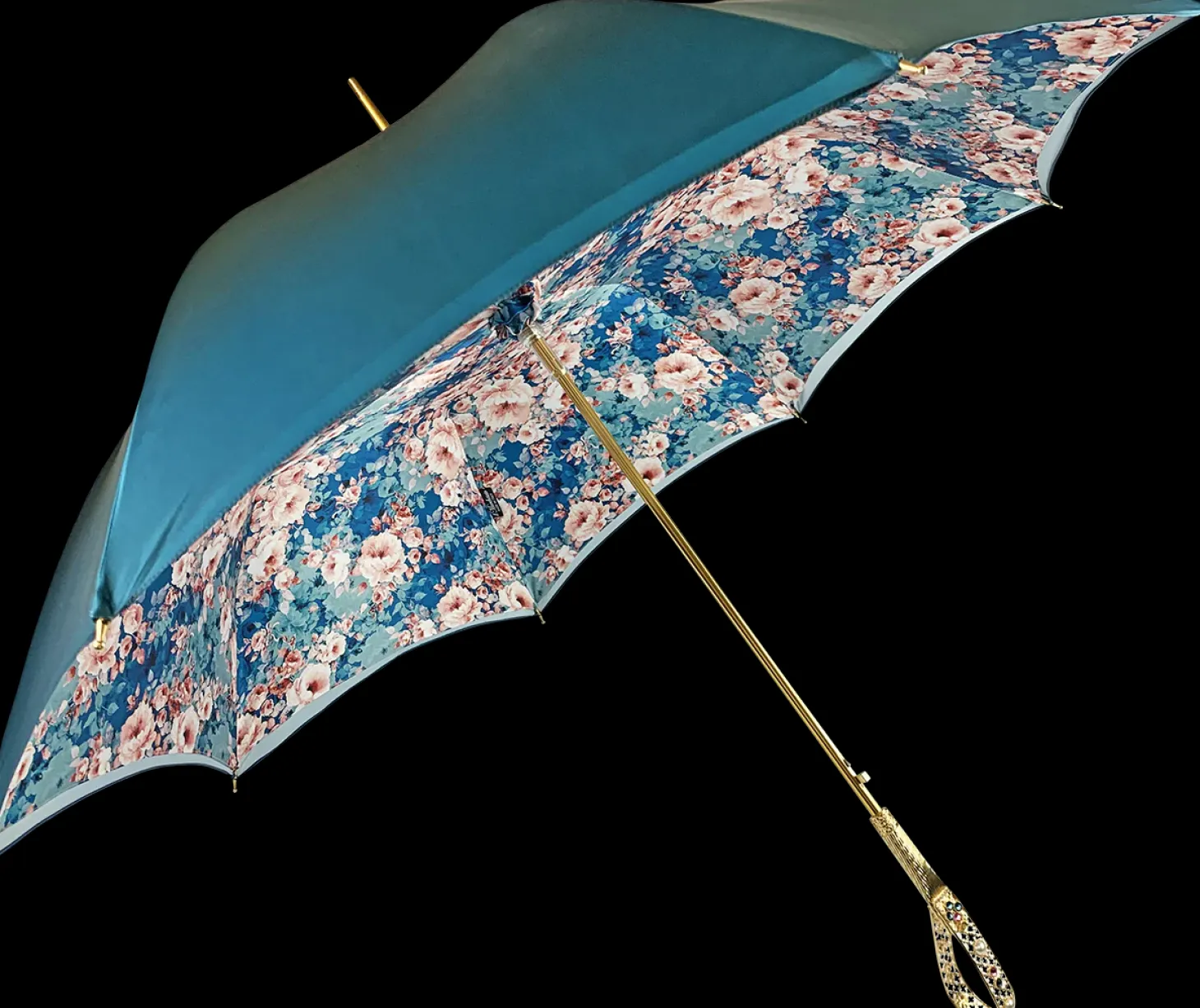 Floral umbrella in refined octane