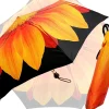 Foldable Women's Umbrella - Orange Flower Pattern