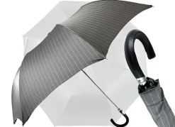 Folding gray striped umbrella for men