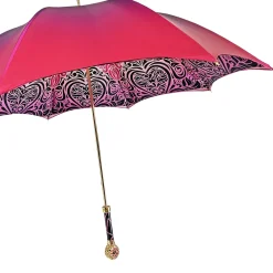 Fuchsia umbrella with medallion and crystals