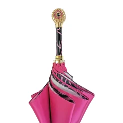 Fuchsia umbrella with medallion and crystals