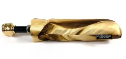 Gold And Brown Dahlia Folding Umbrella