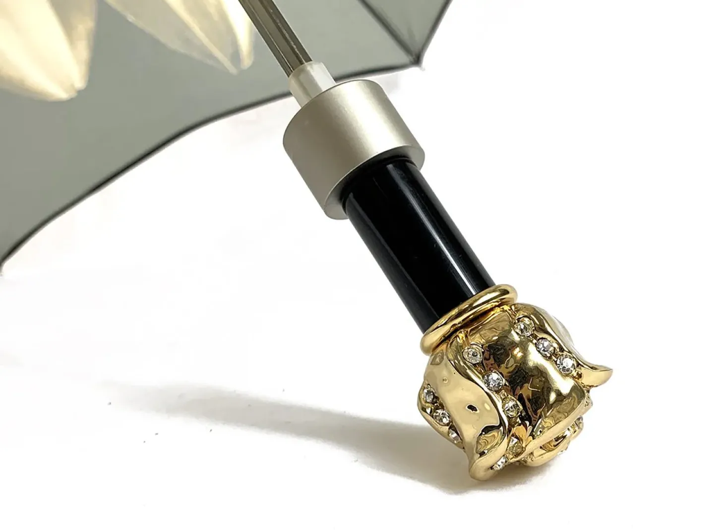 Gold And Brown Dahlia Folding Umbrella