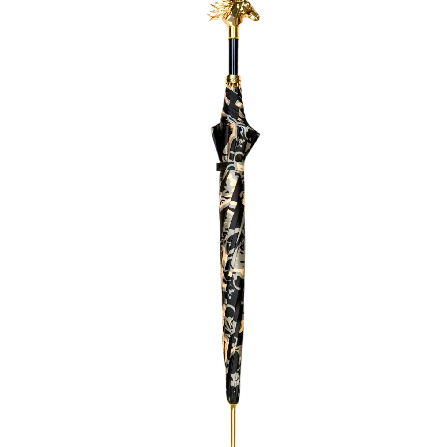 Gold Horse Head Handle Umbrella – Elegant Equestrian Design