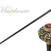 Golden knob with Red crystal