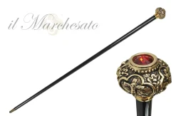 Golden knob with Red crystal