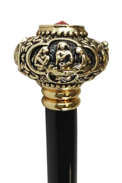 Golden knob with Red crystal