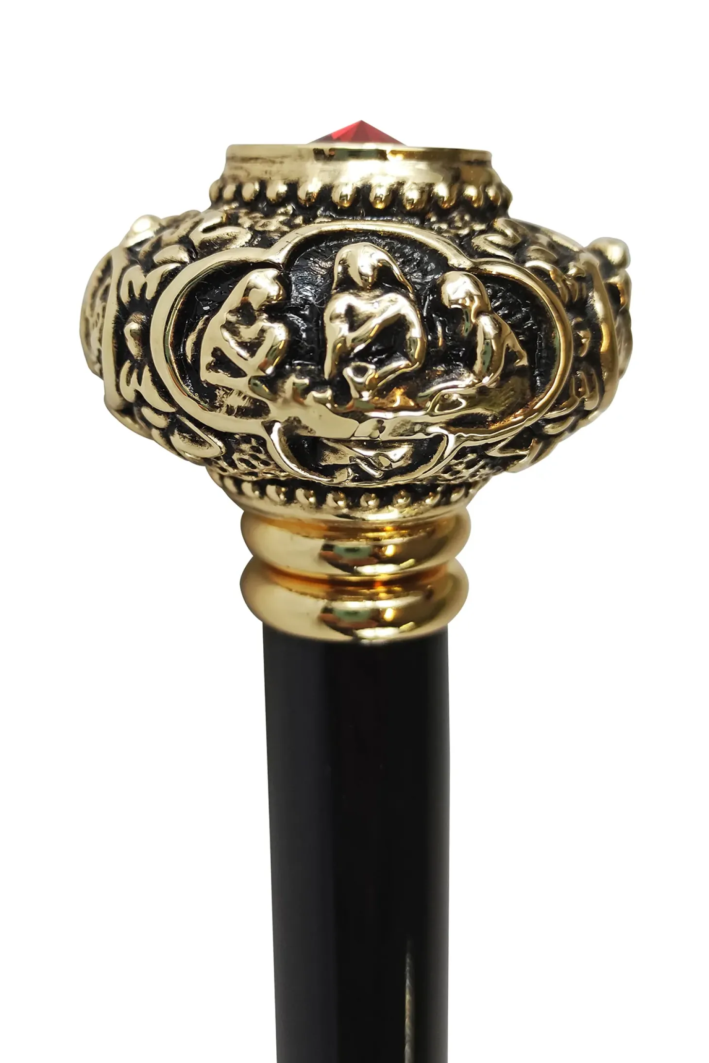 Golden knob with Red crystal