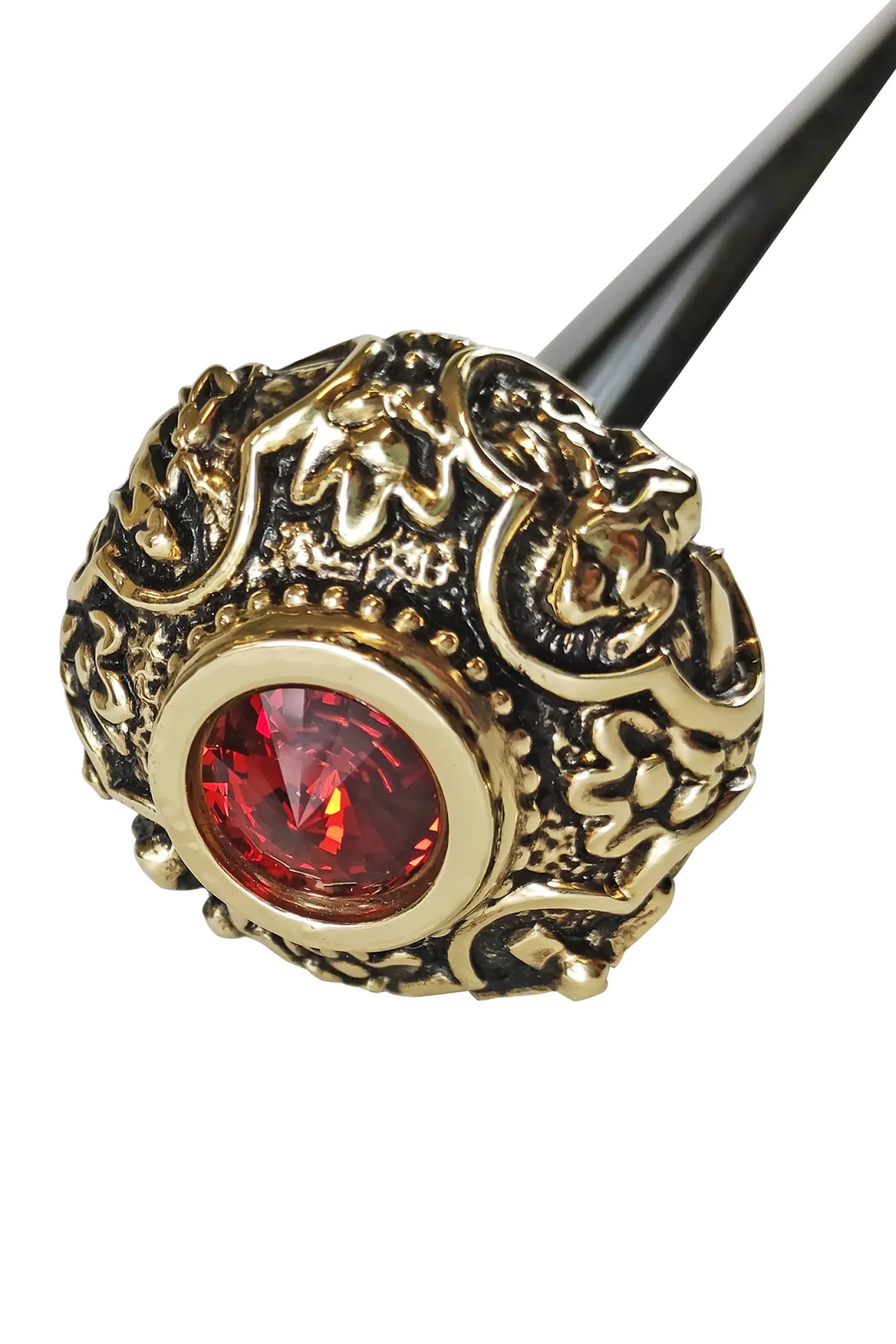 Golden knob with Red crystal