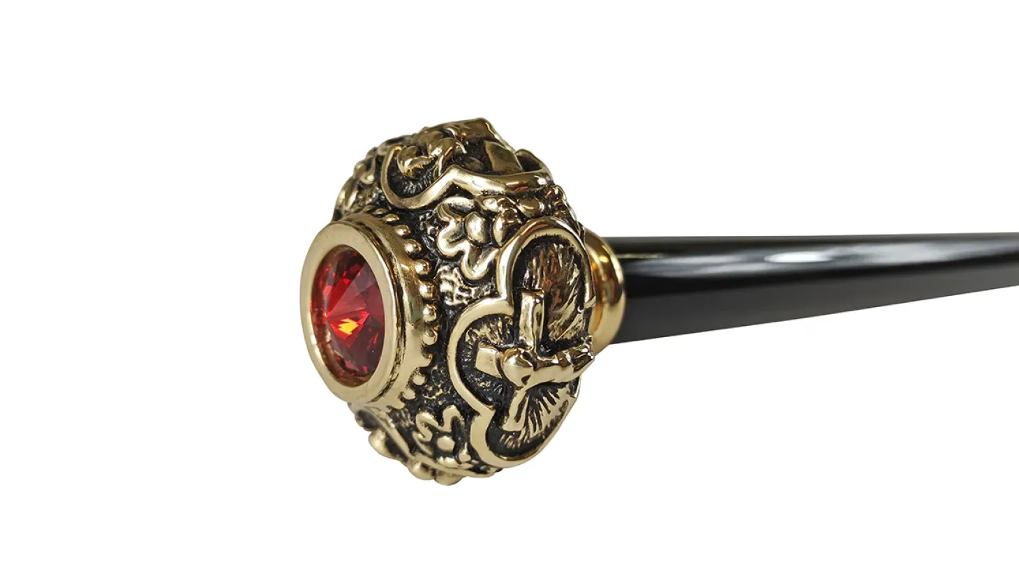 Golden knob with Red crystal