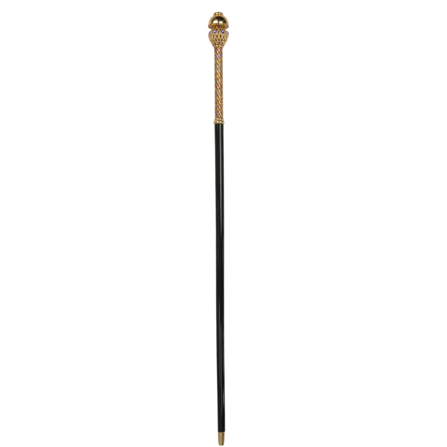 Golden Majesty: 24K Gold-Plated Walking Canes with Crystal Elegance