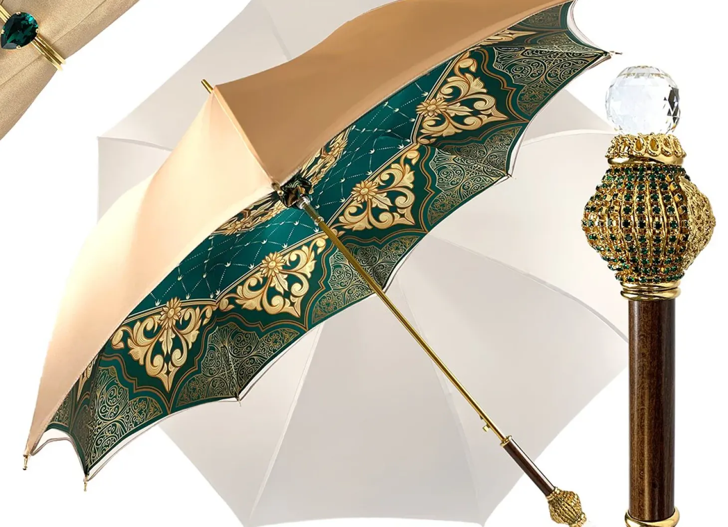 Gorgeous Cream Color Umbrella With Double Fabric