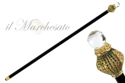 Gorgeous Emerald Walking Stick - Big Swarovski Stone