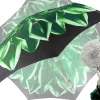 Green Flower Ladies Folding Umbrella With Luxury Handle