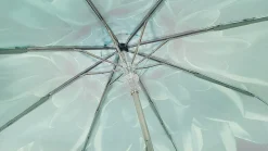 Green Flower Ladies Folding Umbrella With Luxury Handle