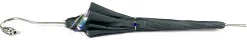 Grey Umbrella With Floral Print Interior - Exclusive Pattern