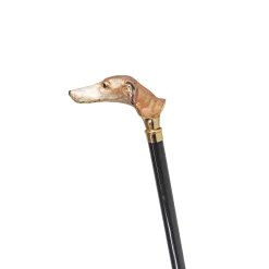Hand enameled greyhound Walking stick