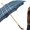 Handcrafted Cotton Umbrella - Natural Chestnut Root Handle il Marchesato Designer