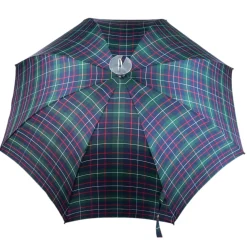 Handcrafted Leather Seat Umbrella- Tartan design