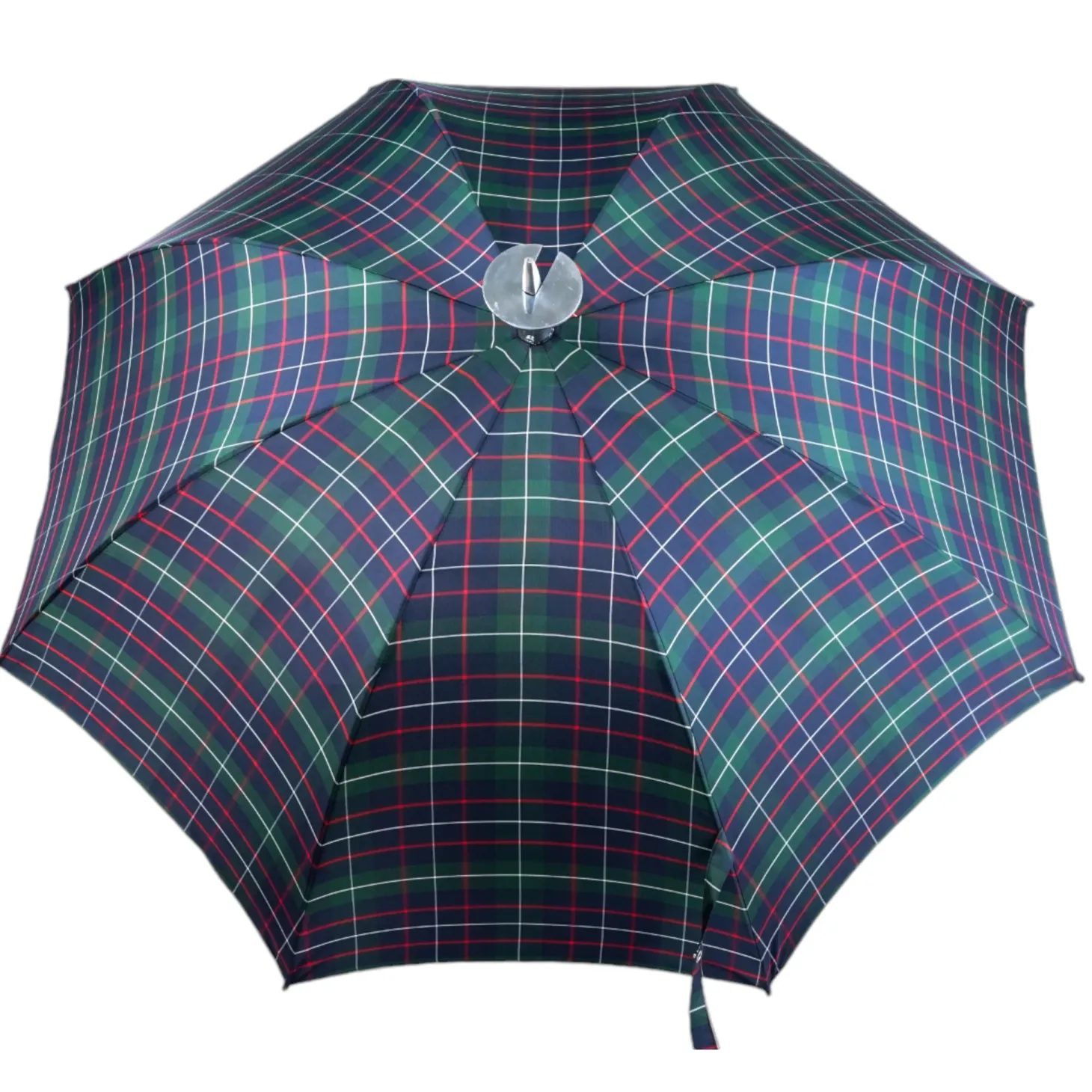 Handcrafted Leather Seat Umbrella- Tartan design