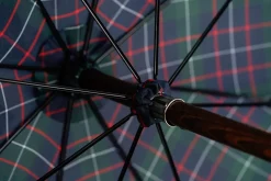 Handcrafted Leather Seat Umbrella- Tartan design