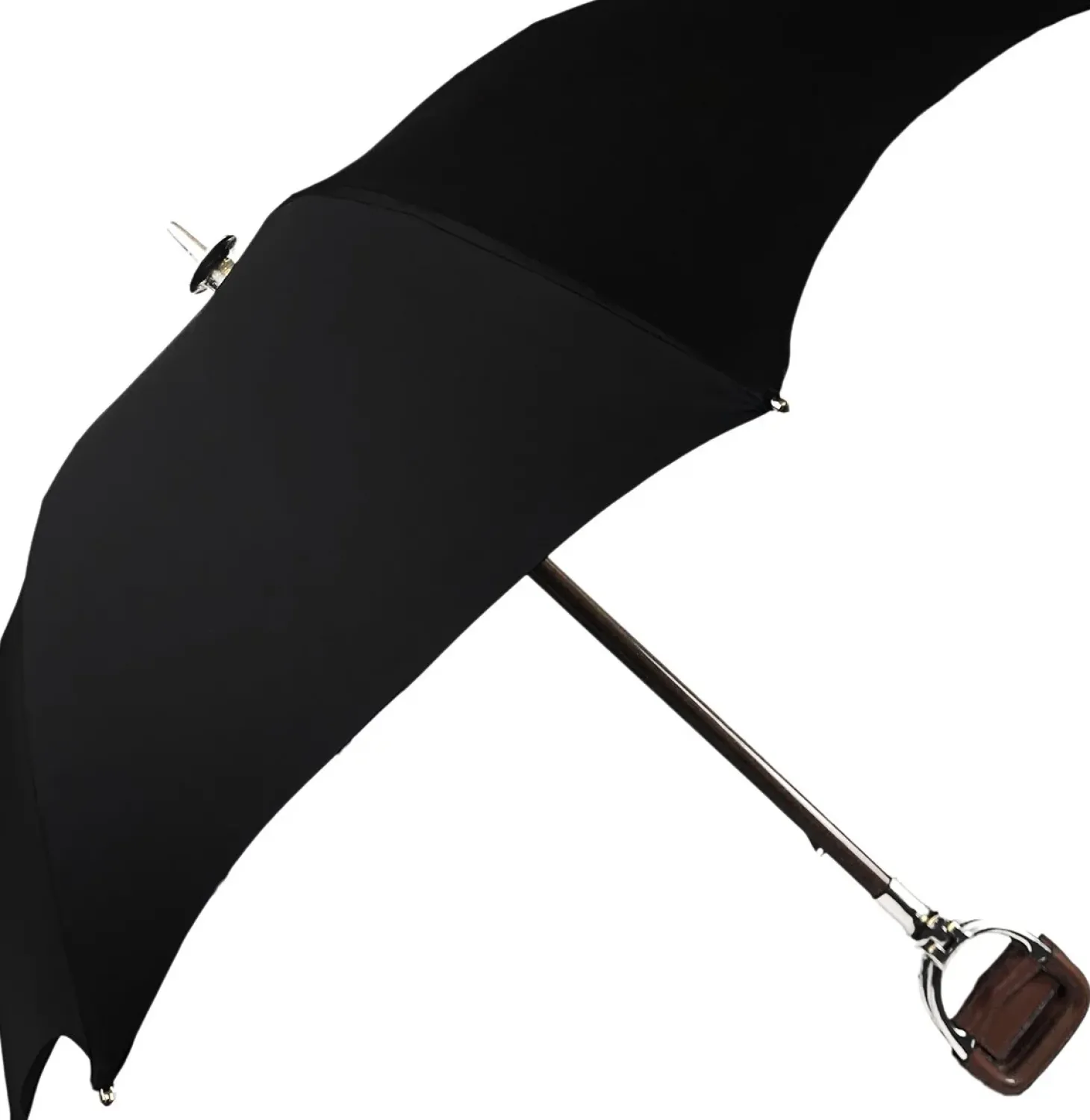 Handcrafted Leather Seat Umbrella - Black Color