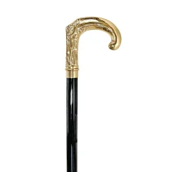 Hand-engraved metal Walking stick - 24K goldplated