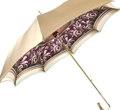 Handmade Cream Umbrella - Abstract Design