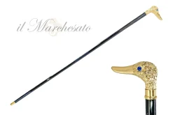 Handmade Duck Walking stick - 24K gold-plated