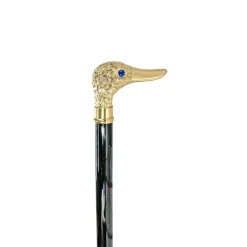 Handmade Duck Walking stick - 24K gold-plated