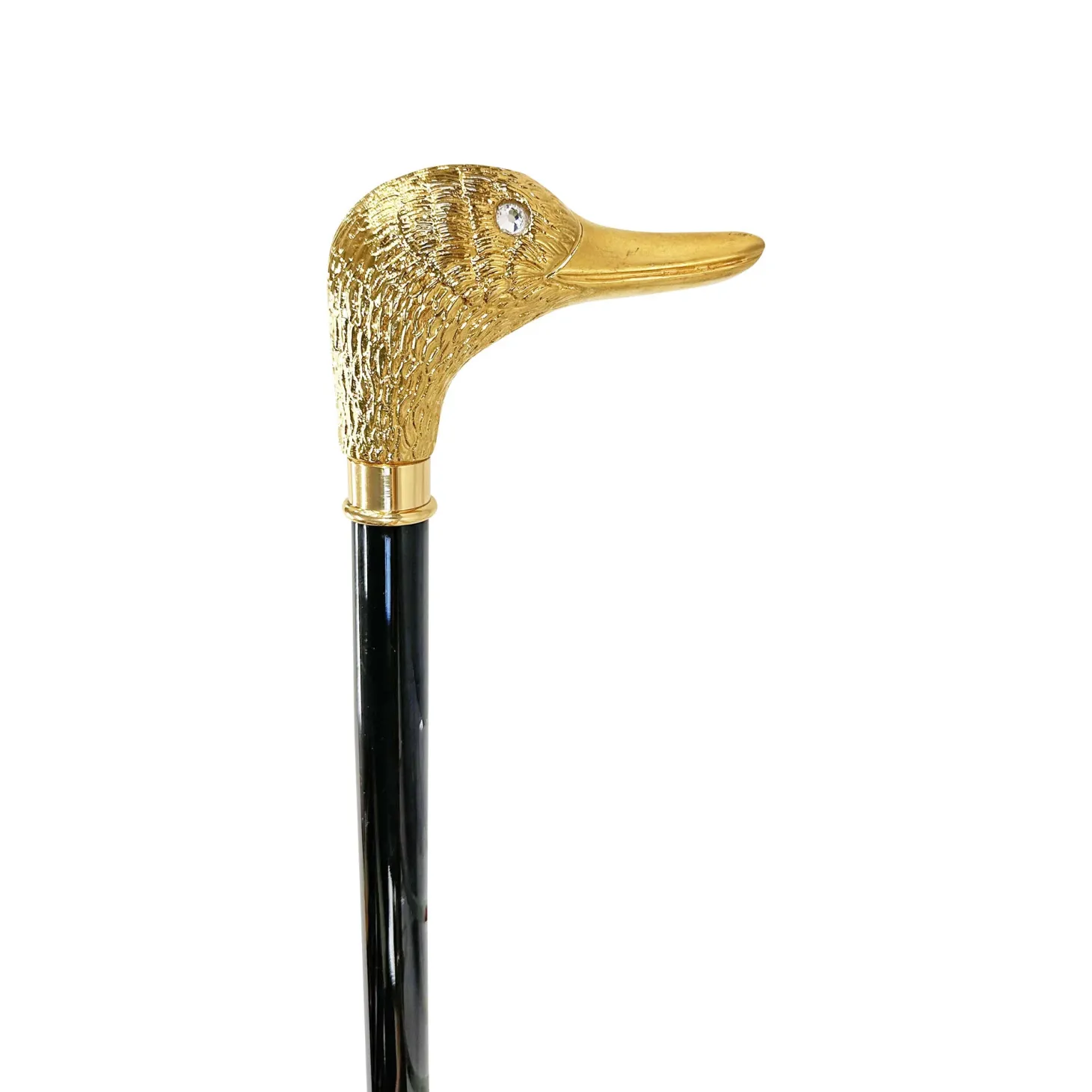 Handmade duck Walking stick - 24K gold-plated