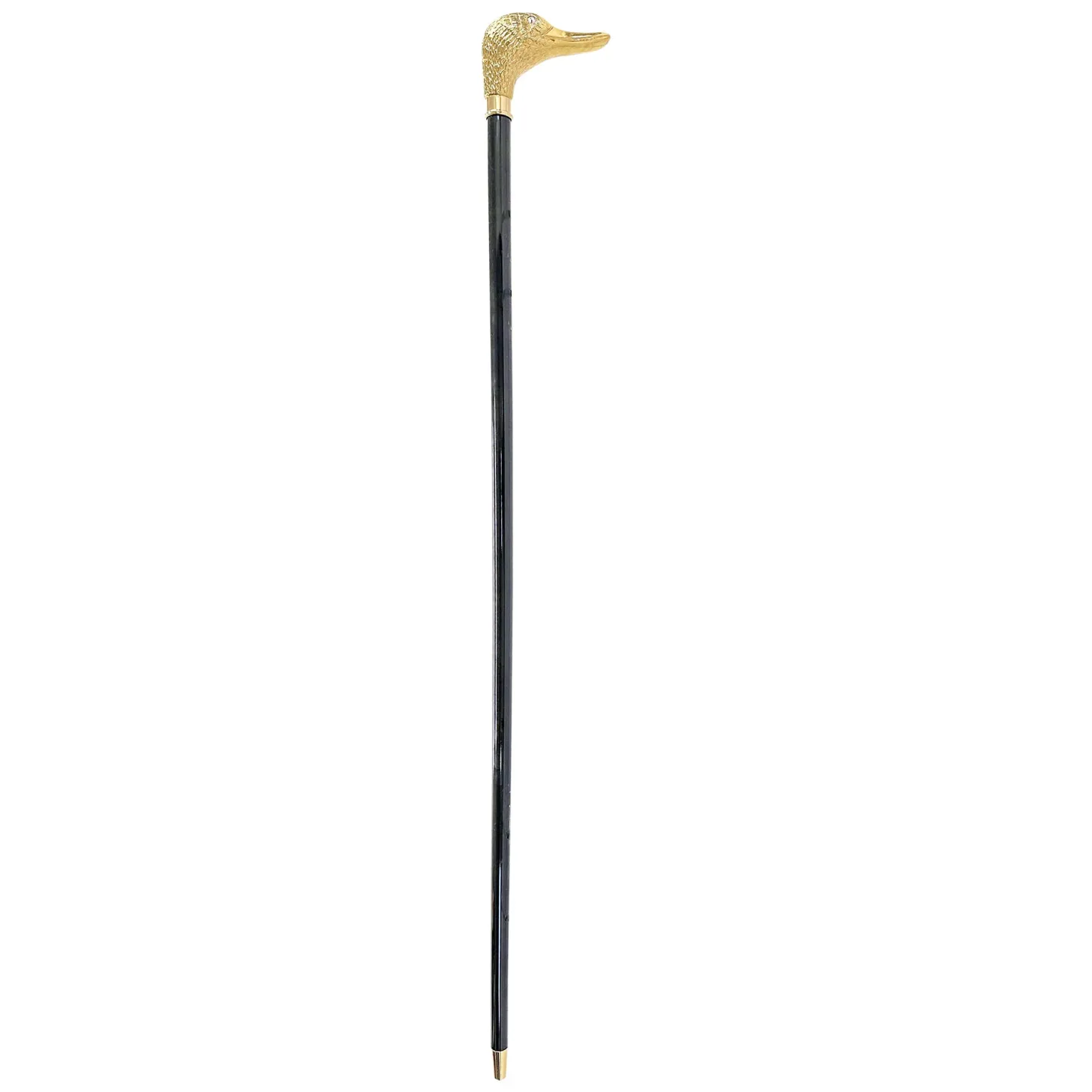 Handmade duck Walking stick - 24K gold-plated