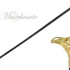 Handmade Eagle Walking stick with red stone - 24K gold-plated
