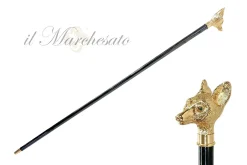 Handmade Fox Walking stick - 24K gold-plated