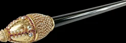 Handmade masterpiece walking stick with crystals and pearls