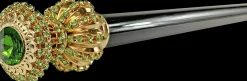 Handmade milord Cane with green crystals