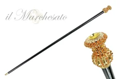 Handmade milord Cane with Orange crystals