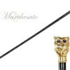 Handmade owl Walking stick with purple stone - 24K gold-plated
