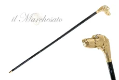 Handmade Pointer dog Walking stick - 24K gold-plated
