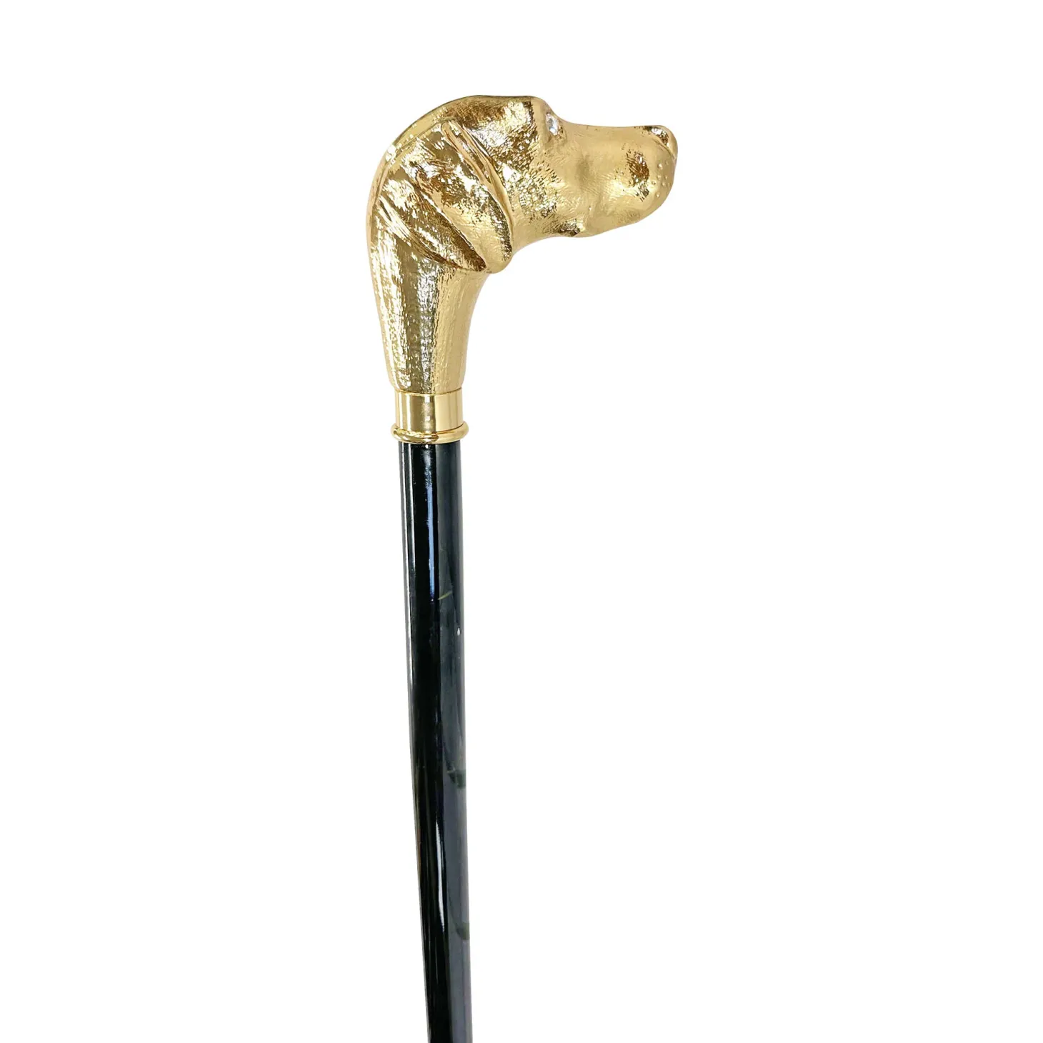 Handmade Pointer dog Walking stick - 24K gold-plated